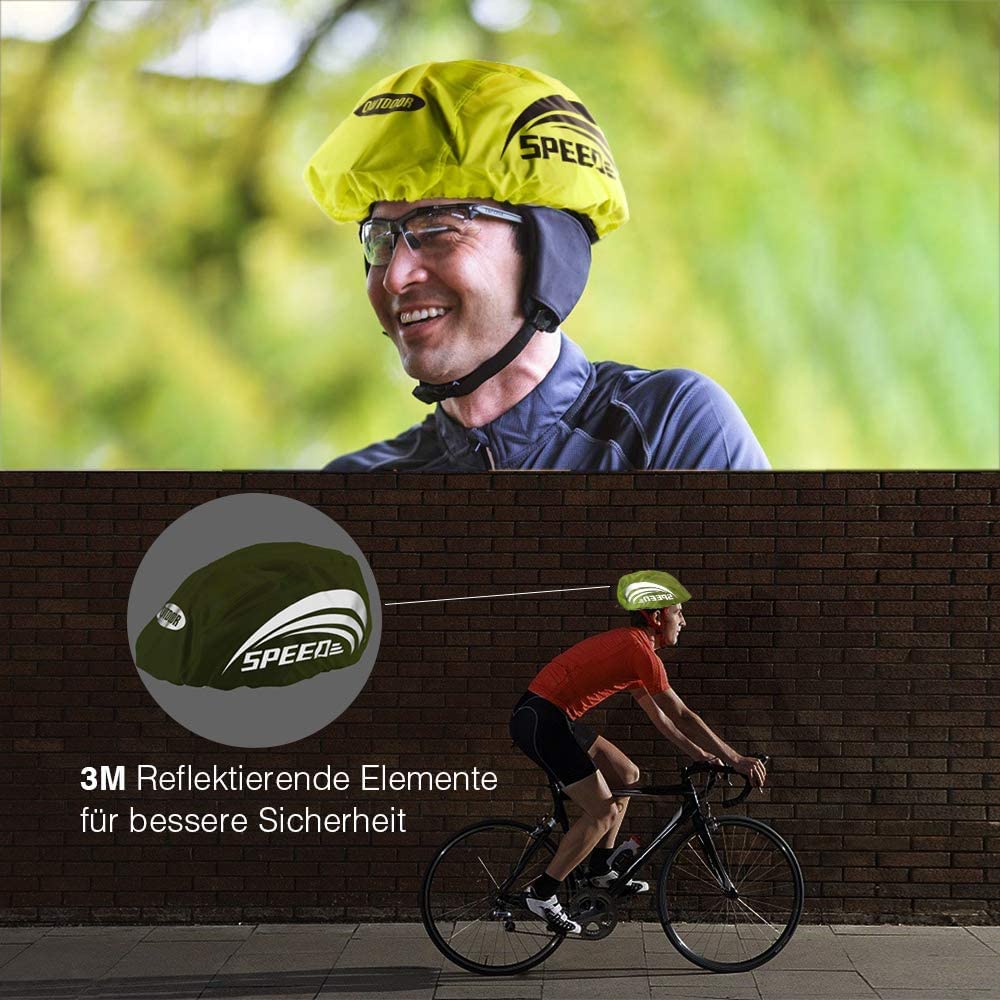 LandJoy Rivestimento per casco da bicicletta, parapioggia, con elementi catarifrangenti, impermeabile