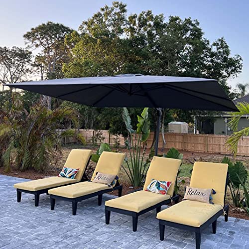 Purple Leaf ZY04XH-NEW3 9' X 11.5' Patio Umbrella Outdoor Cantilever Rectangle Umbrella Aluminum Offset Umbrella thumb #1