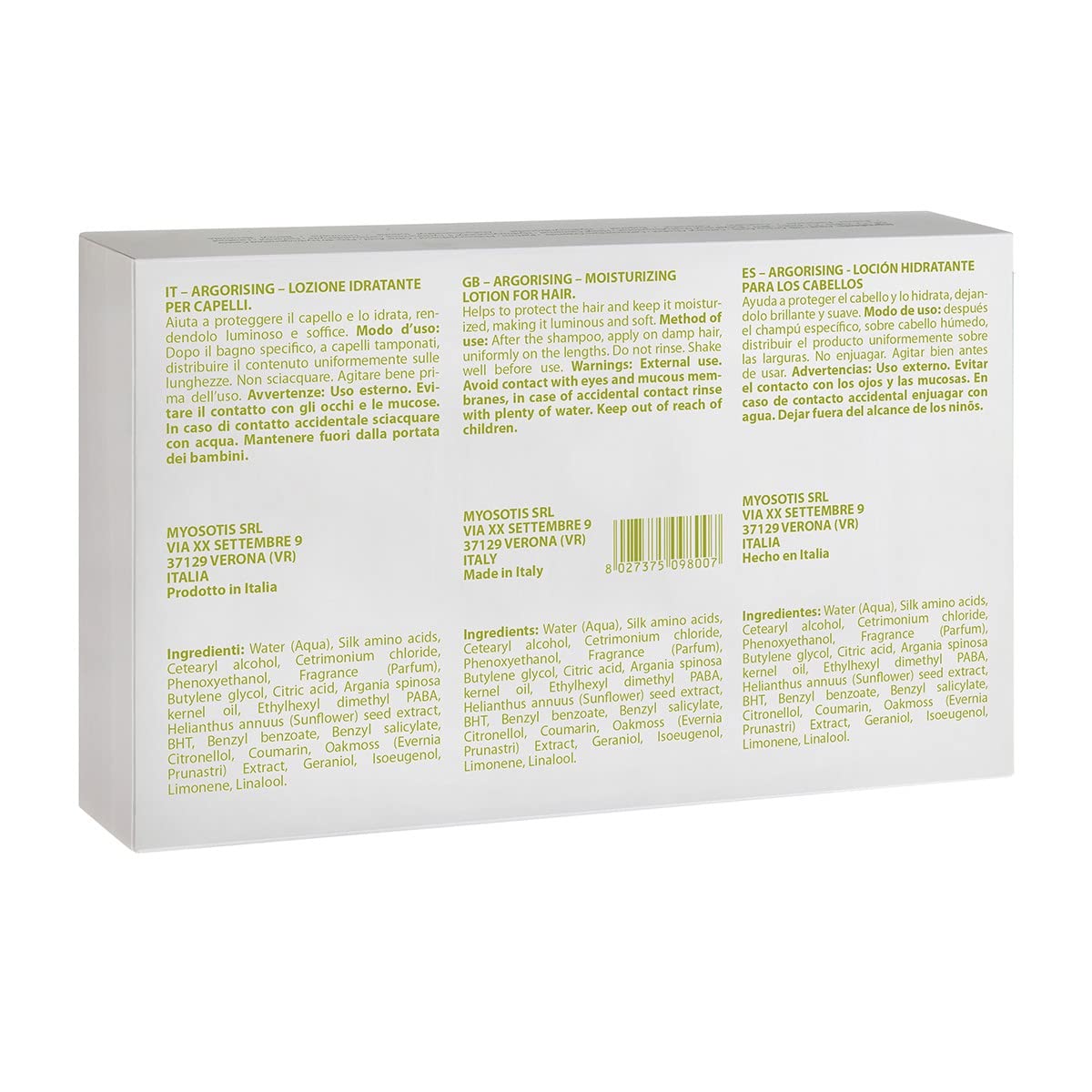 Orising ArgORising serum nawilżające, 12 x 10 ml, ochronne serum na bazie olejku arganowego do włosów suchych