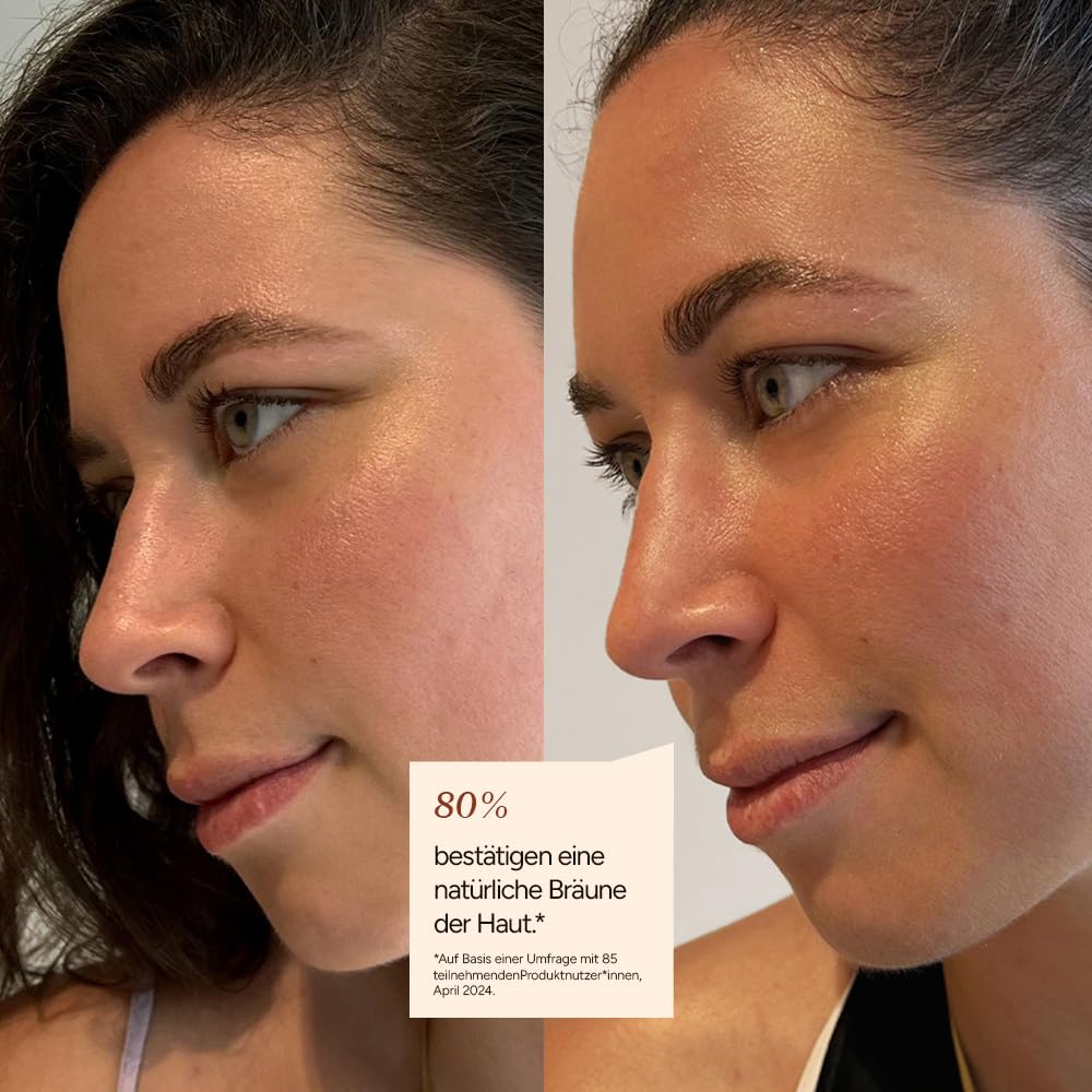 JUNGLÜCK Natürliche Bräune Kombi | Enzym Peeling + Selbstbräunungskonzentrat – mit DHA, Erythrulose, 10% Vitamin C & Hyaluron