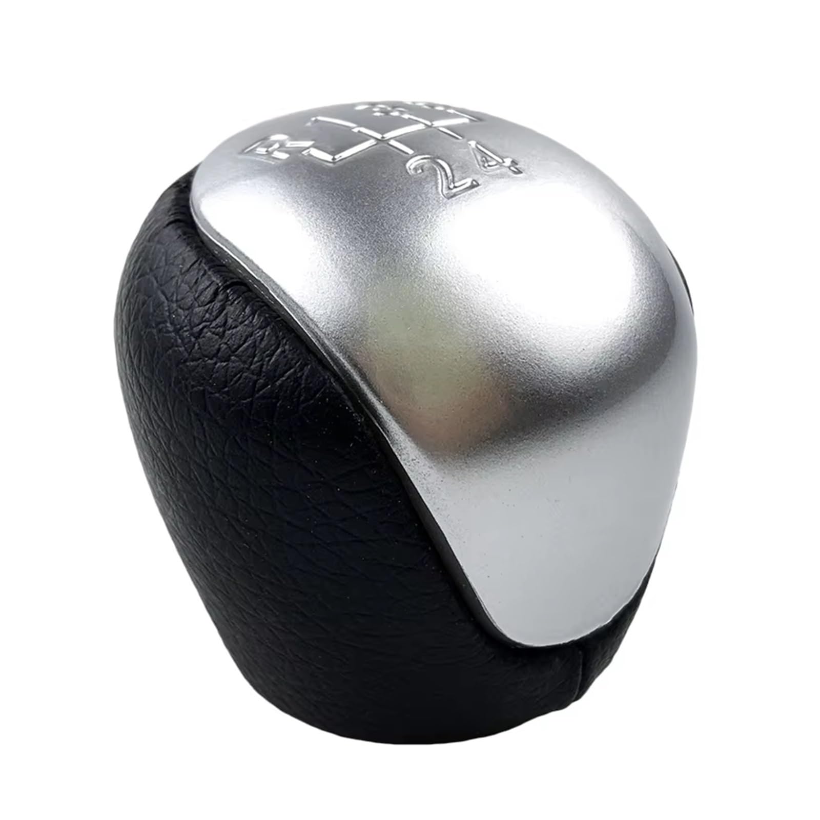 GHQFROP Transmission Gear Shift Knob for Kia for Forte for Soul for Touring I30 Leather Gear Shift Knob Lever Shifter Head Car Gear Stick Knob(Matte Silver)