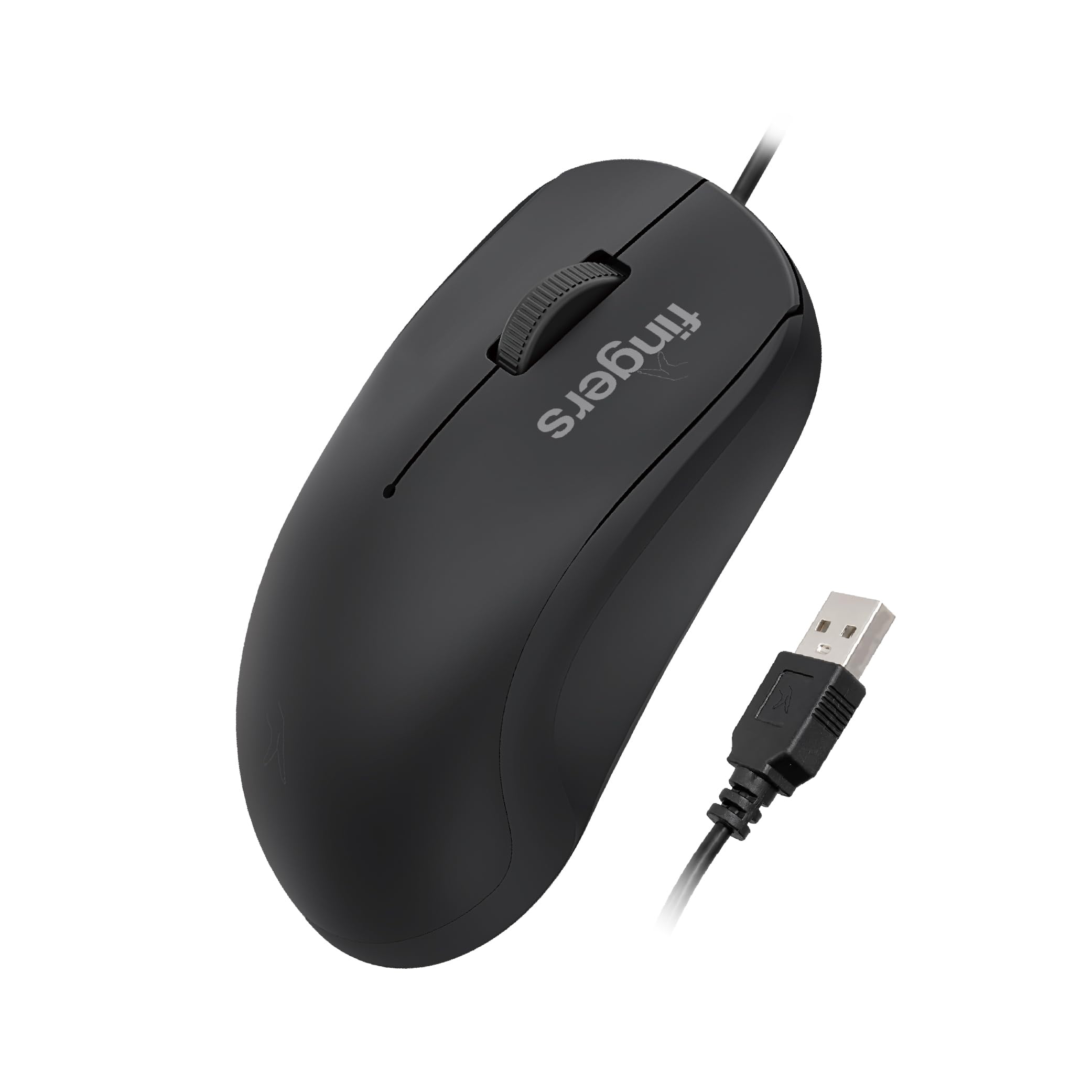 fingers ultrahit wired mouse (plug-n-play setup, precise optical tracking) | 1200 dpi precision | lightweight & firm grip | universal compatibility - microsoft® windows®, macos, linux, chromeos