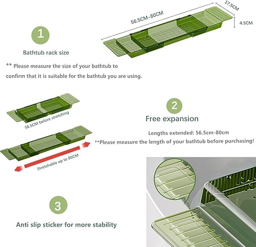 Miniatura 2 de Bandeja para bañera, bandeja de baño ajustable para bañera, accesorios de baño, organizador de bañera para baño, spa de lujo, organizador de bañera