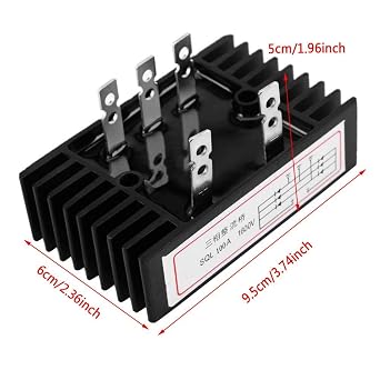 SQL100A Bridge Rectifier, 100A 1600V, AC to DC 3 Phase Diode, Aluminum, 2 Pieces