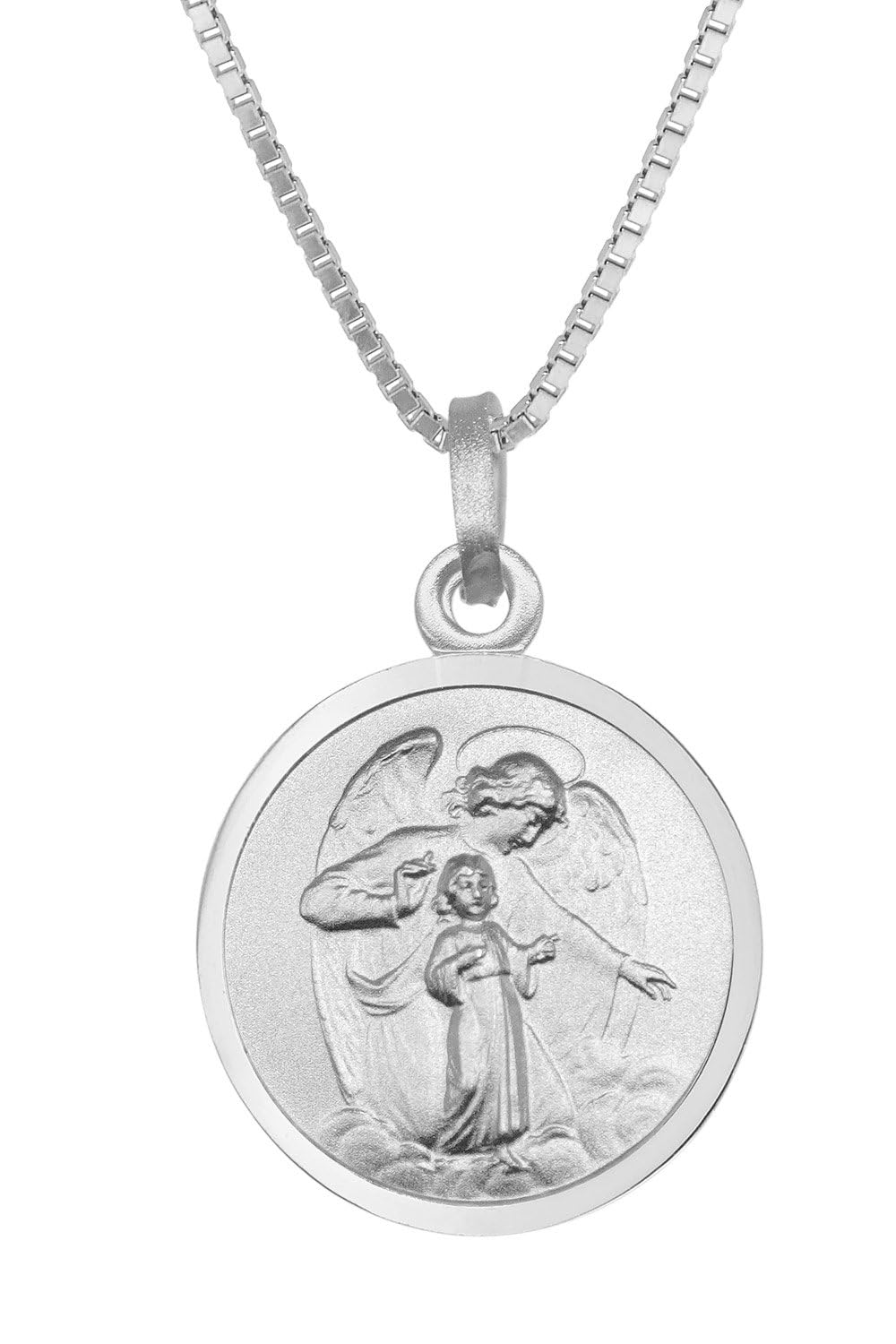 trendor Halskette mit Schutzengel-Anhänger Ø 18 mm 925 Silber 41472 | elegantes Schmuckstück für Damen und Herren, zauberhafte Geschenkidee,