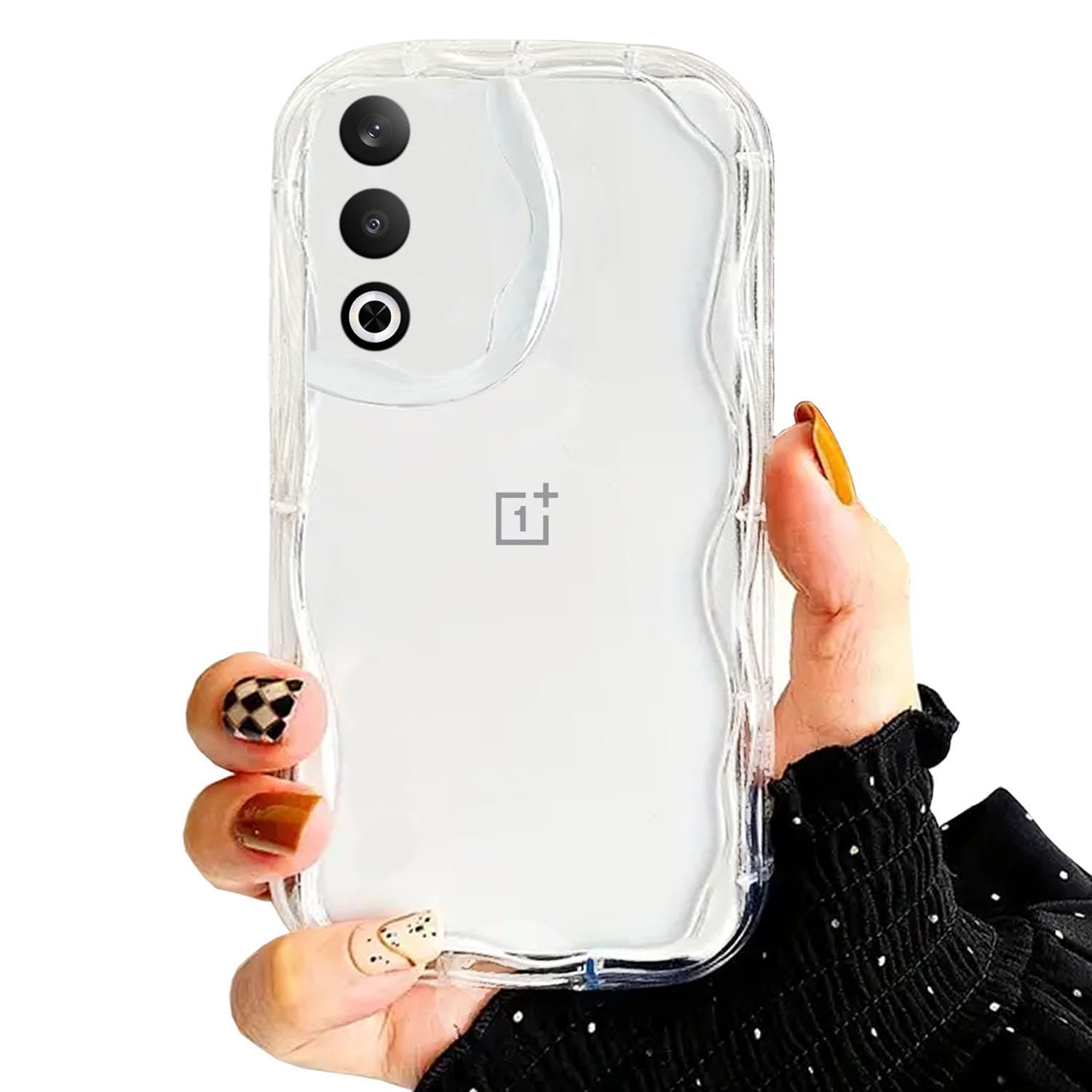 KC Back Cover for OnePlus Nord CE 4 5G - New Curly Wave Frame Shape Shockproof Bumper Soft Silicone Case with Camera Protection (Transparent) (B0D8LC1YH6) Amazon Price History, Amazon Price Tracker