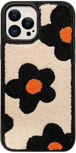 Miniatura 10 de Funda para teléfono con diseño retro de flores negras pequeñas, compatible con iPhone 14 Pro, bonito diseño femenino, piel cálida, delgada, suave,