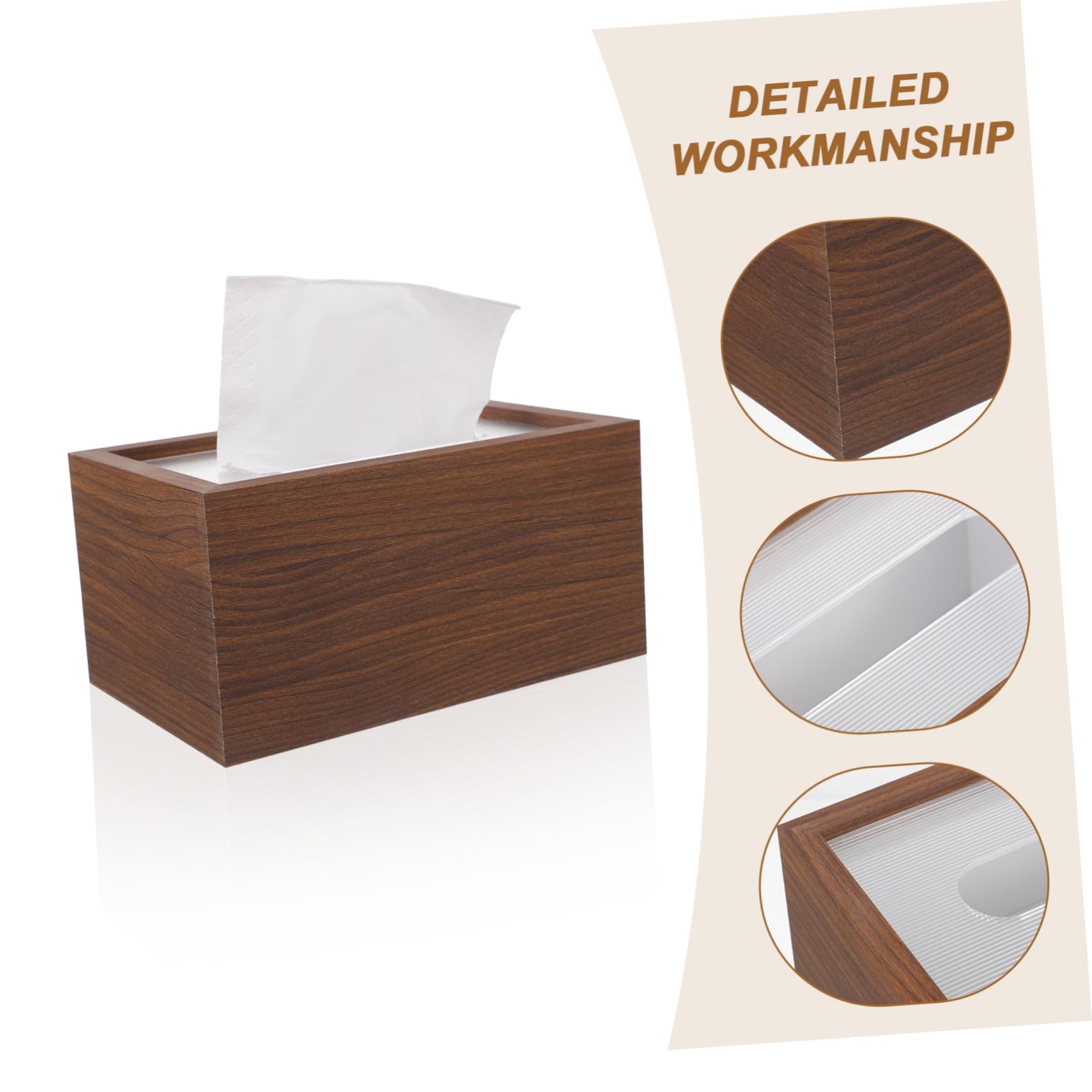 Holz Taschentuchbox aus Walnussholz mit Acrylstreifen Rechteckiger Serviettenhalter für Büro und Wohnzimmer Langlebiger Papierhandtuchspender mit Glatter Oberfläche