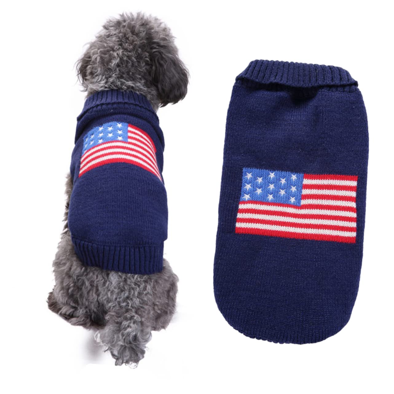 FRCOLOR Suéter Cálido para Perro 3 Piezas con Estadounidense Disfraz para Mascota Ropa de Fiesta para Mascota Cómodo para Actividades al Aire