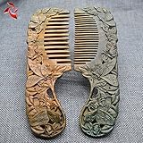 Xuanli 2 pcs Natural SandalWood Comb Hair Care Anti Static Wooden Hair Massage Natural Brush Beard Comb (M013)