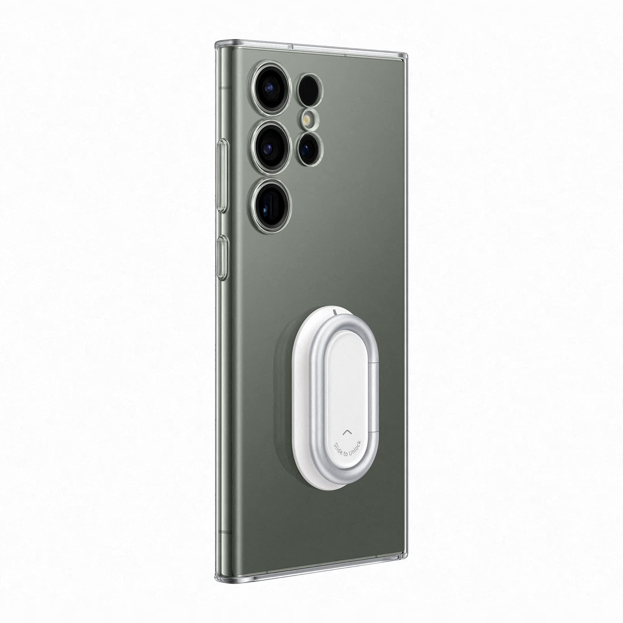 Samsung Clear Gadget Smartphone Case EF-XS918 für Galaxy S23 Ultra, Handy-Hülle, Standfuß, Durchsichtig, Kratzfest, Fingerhalterung, Ringhalter, Transparent