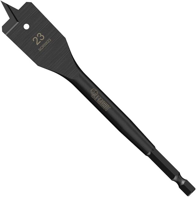 1 x SabreCut SCRIW23_1 23mm x 152mm Impact Rated Flat Wood Spade Bit Compatible with Bosch Dewalt Makita Milwaukee and Many Others