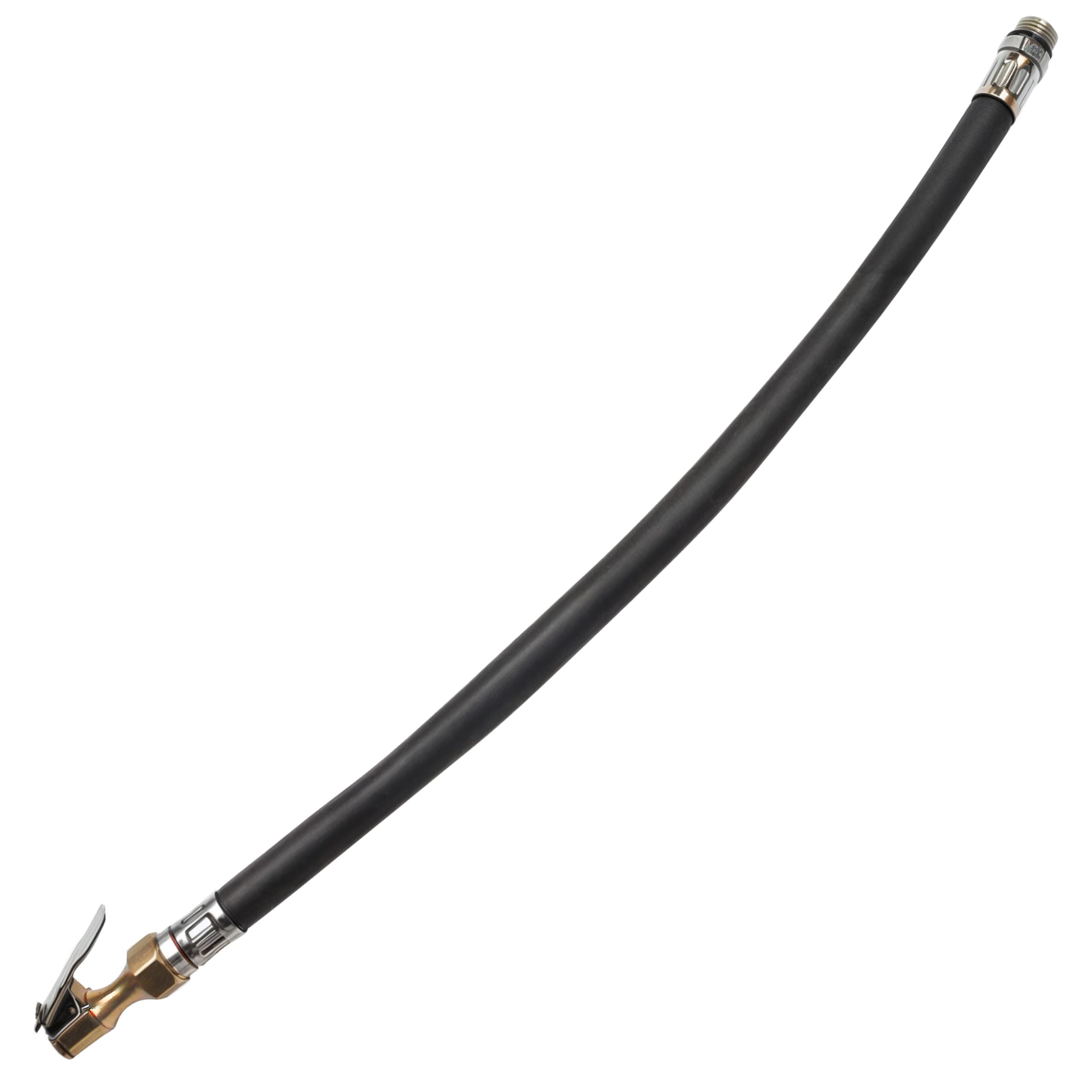 Photo 1 of 1/4" Tire Inflator Extension Hose Adapter, Car High-Pressure Gauge Tyre Air Tube with Fast Self-Locking Chuck, Quick-Inflation Connector Clip with Pump Valve Tip, Maintenance Accessories, 16" Long