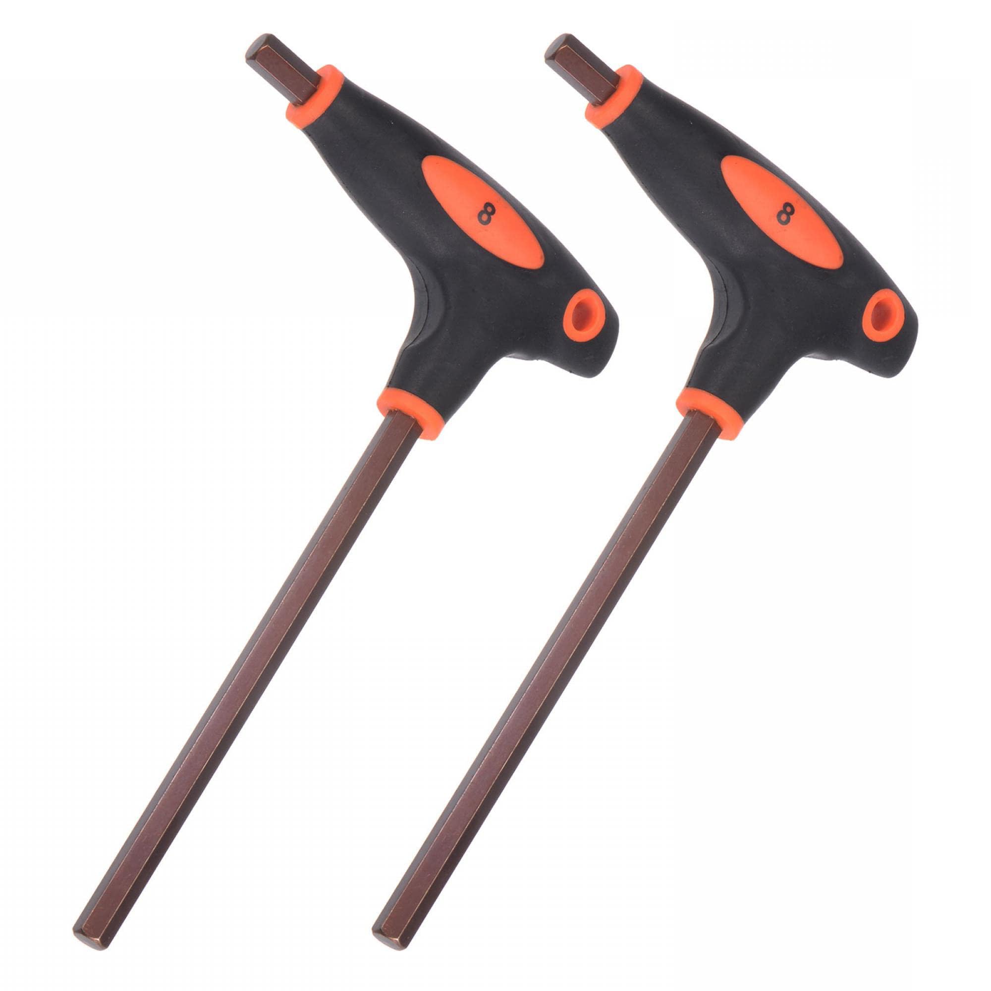 Unifizz Llave hexagonal métrica con mango en T de 8 mm, llave hexagonal de doble extremo plano, llave Allen de acero S2, 2 piezas