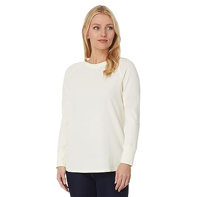 L.L.Bean Unshrinkable Mini Waffle T Shirts Long Sleeve Crew Neck Women