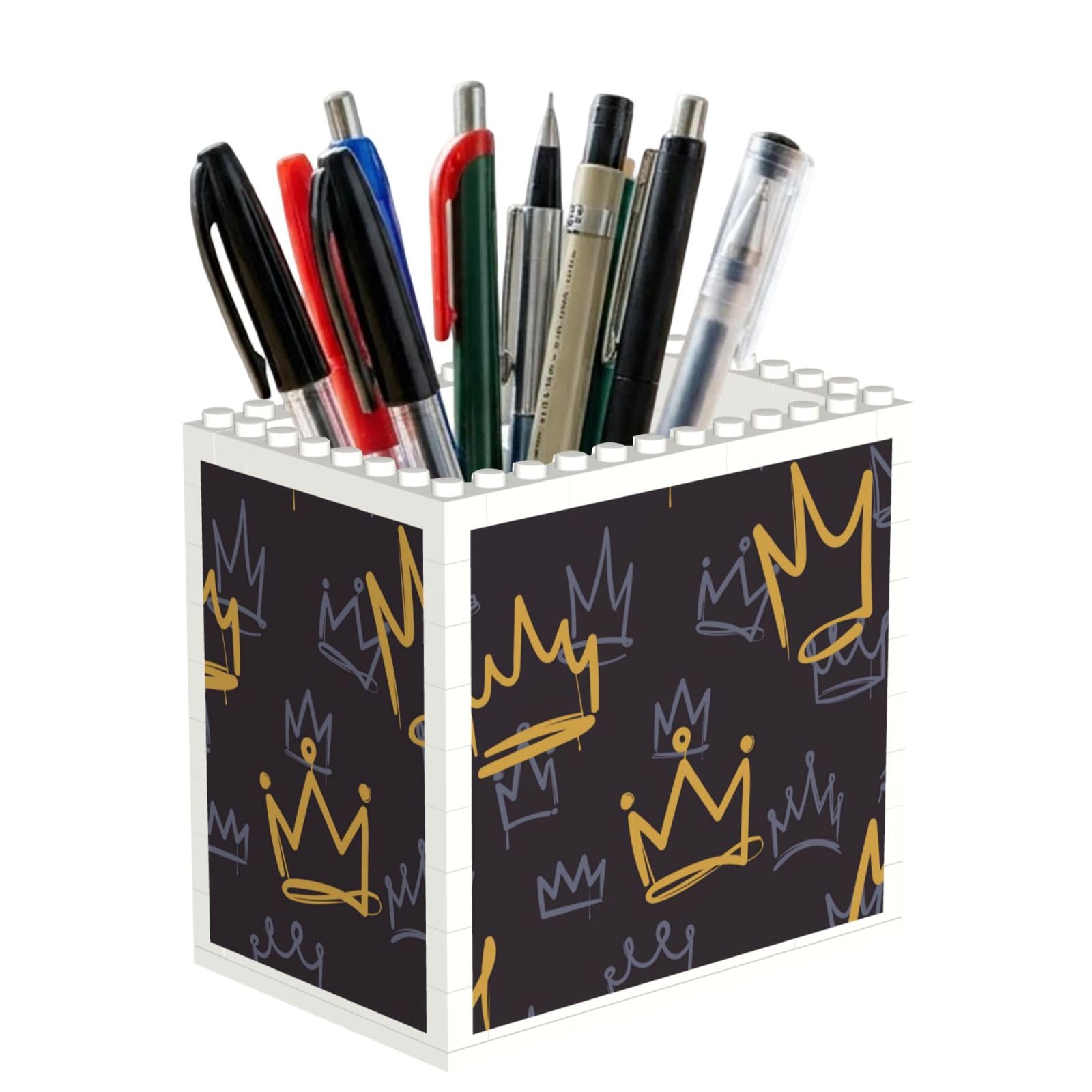 Poadnly Crown Doodle, Pen Pot Pencil Holder for Office Home School, Compact Desk Organiser for Office Stationery