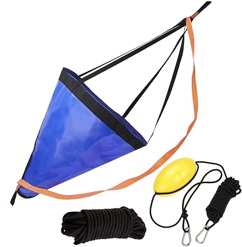 Miniatura 8 de MOOCY Calcetín de deriva con línea de volcado, arnés y boya Kit de anclaje de mar para barco de pesca, kayak/pontón