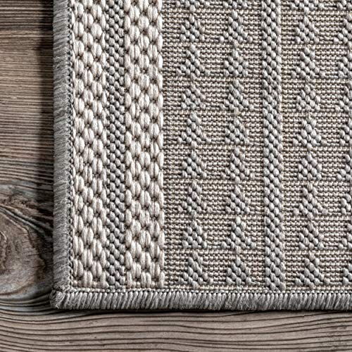 Nuloom Ranya Tribal Indoor/Outdoor Area Rug, 3' 6" X 5', Light Grey #TOP6