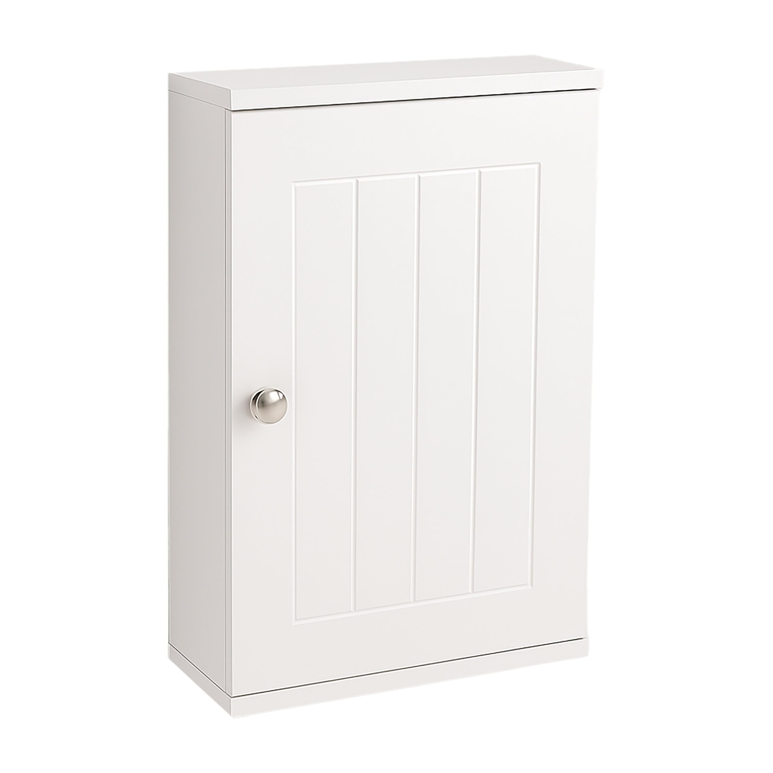 Relaxdays Hängeschrank Bad, 2 Fächer, HBT: 50 x 30 x 14 cm, Magnetverschluss, Landhausstil, schmaler Wandschrank, weiß