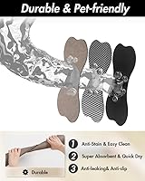 Vista 6 de Tapete de alimentación para mascotas, tapete absorbente para alimentos y agua, tapete de comida para perros sin manchas, tapete de secado rápido