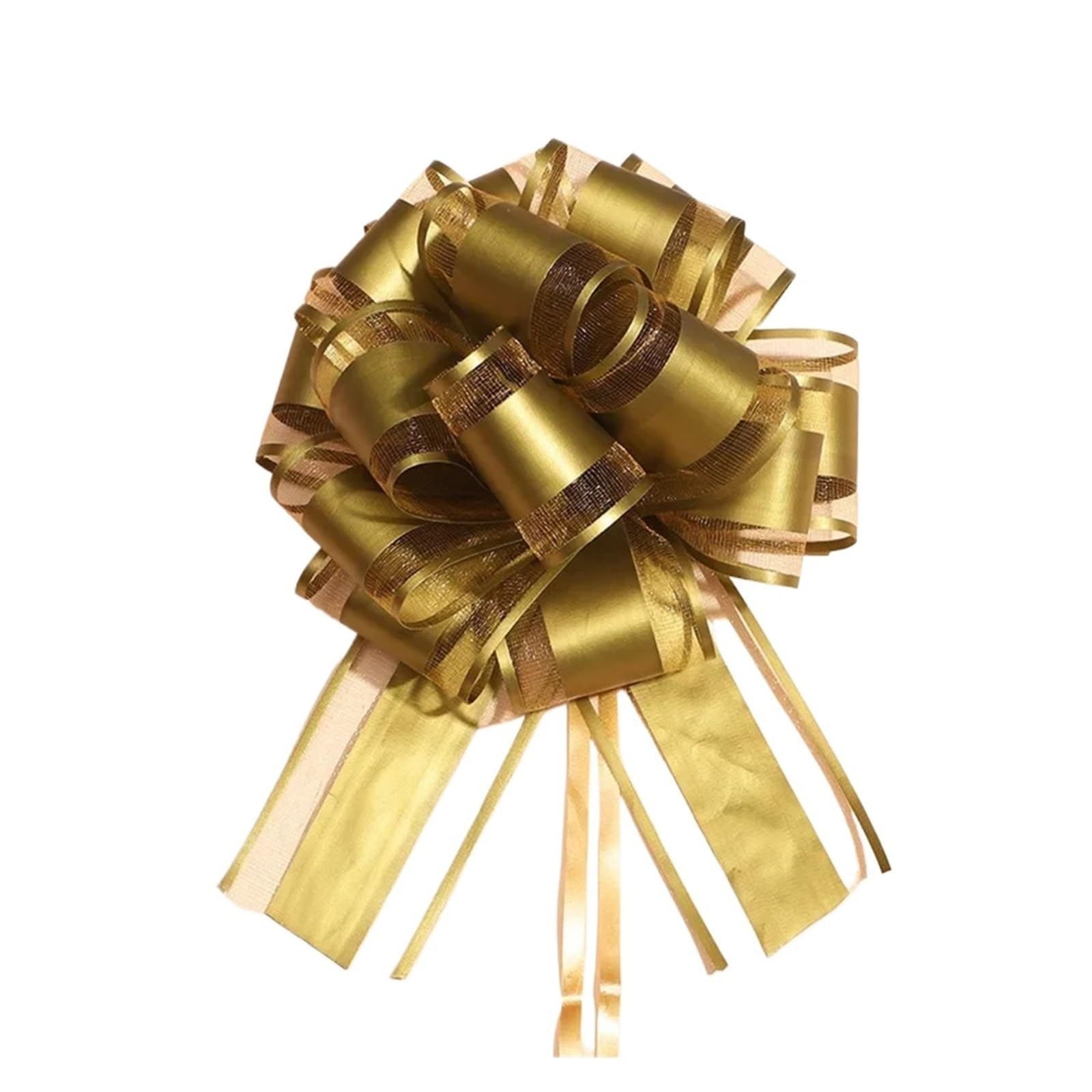 100 Pezzi Bianco Nastro for Auto da Matrimonio Tirare Fiocchi Nodo Confezione Regalo Decorazioni for for Matrimoni Forniture for Feste di Compleanno per Casa(Gold)