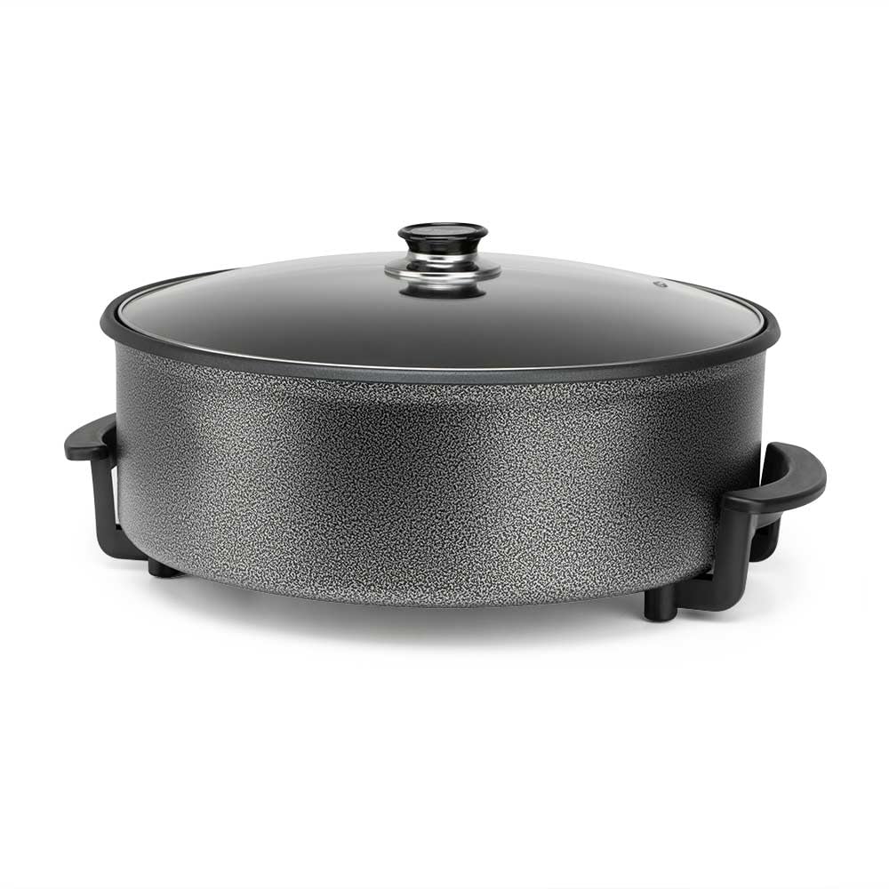 Olla eléctrica Orbegozo PZ 4211, 42 cm, 1500W, Capacidad 6 Litros, Tapa de cristal con asa y válvula de seguridad.