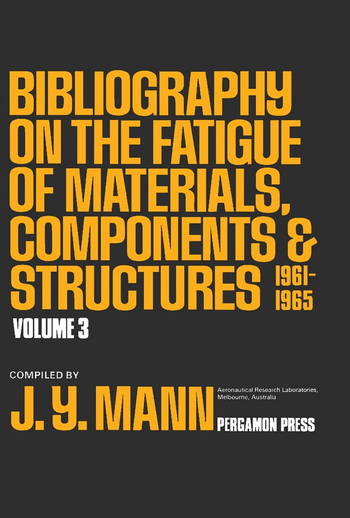 Fatigue of Materials documentation 1961-1965 pour thèse ingénieur