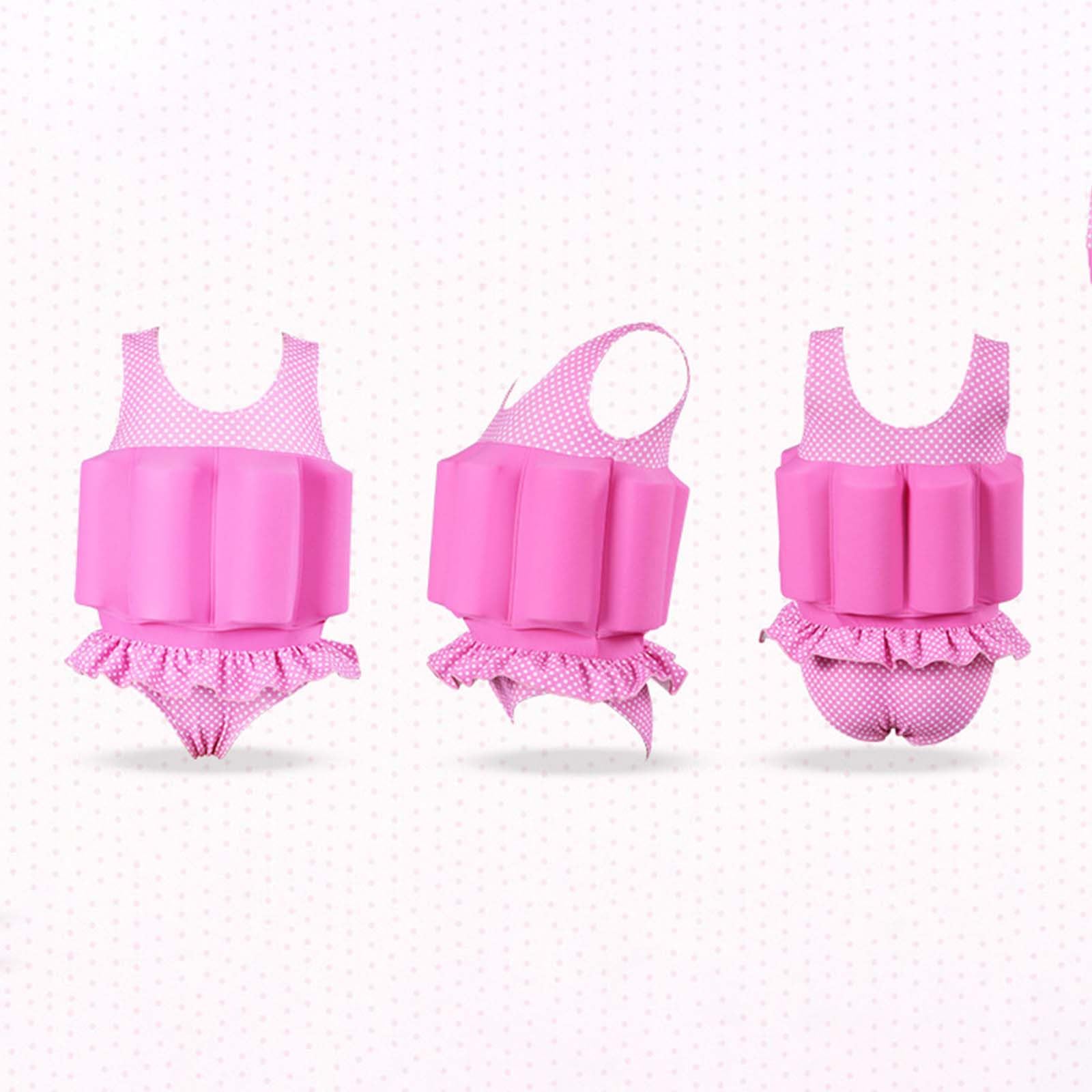 Maillot De Bain Bouée Intégré - Flottant Une Pièce pour Bébé Garçon Filles Combinaison Flottante à Flottabilité Réglable à Manches Courtes Combinaison de Surf Rash Guard Vêtements de Plage D'été