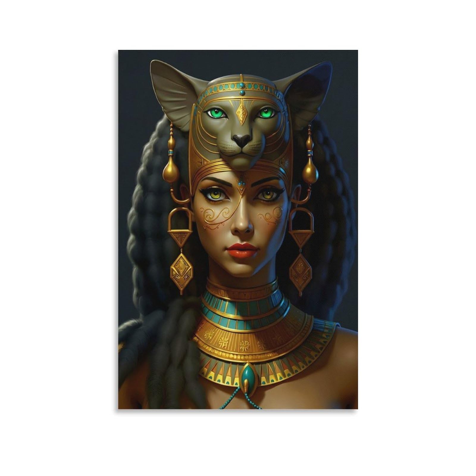 DHBANEIOK Egyptian Goddess Wall Decor Poster Giclee Canvas Prints Modern Wall Art Picture Wall Hanging for Office Gym Living Room Decor 24x36inch(60x90cm)