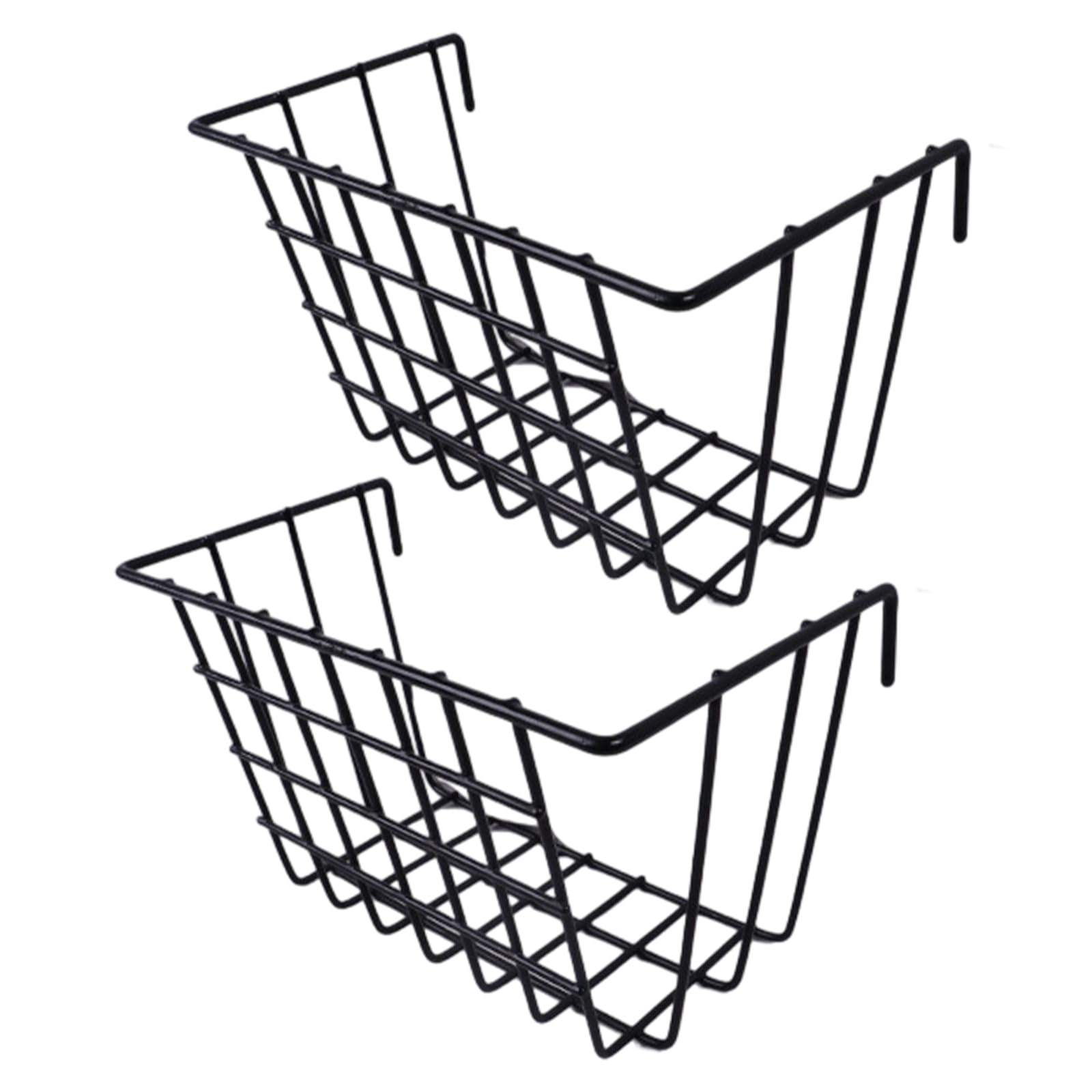 Hsioluted Iron Mesh Hanging Basket Shelf with Ventilation for Kitchen Bathroom Wall Storage Iron Meshes Organizers