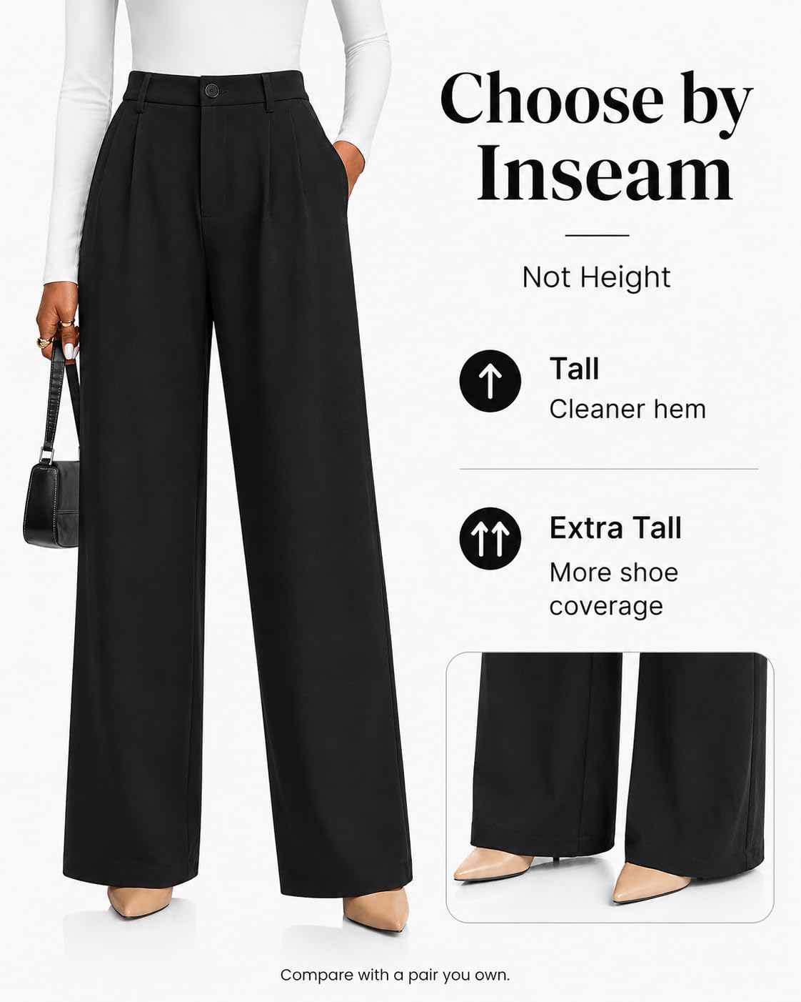 Zylioo Pantaloni da donna alti a gamba larga da donna UK pantaloni extra lunghi da donna pantaloni a gamba lunga | Pantaloni estivi a gamba larga, per il tempo libero, per tutti i giorni