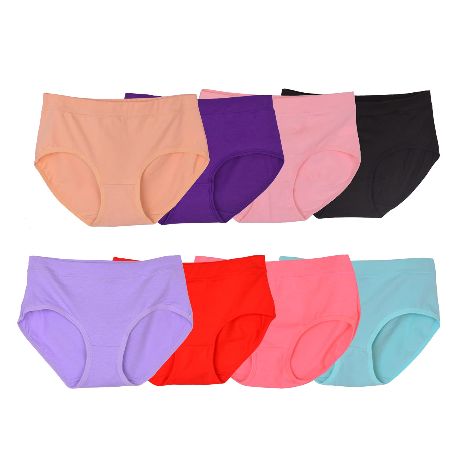 Bolivelan 8 Pack Women's Mid-Rise Stretchy Hipsters Panties