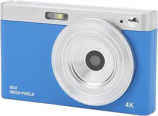 Câmera digital 4K, câmera infantil de 50 MP com zoom digital de 16x, tela IPS de 2,8 polegadas aponta e fotografa câmera com antitrepidação, filtro de beleza de vídeo, captura de rosto para adolescentes, crianças,