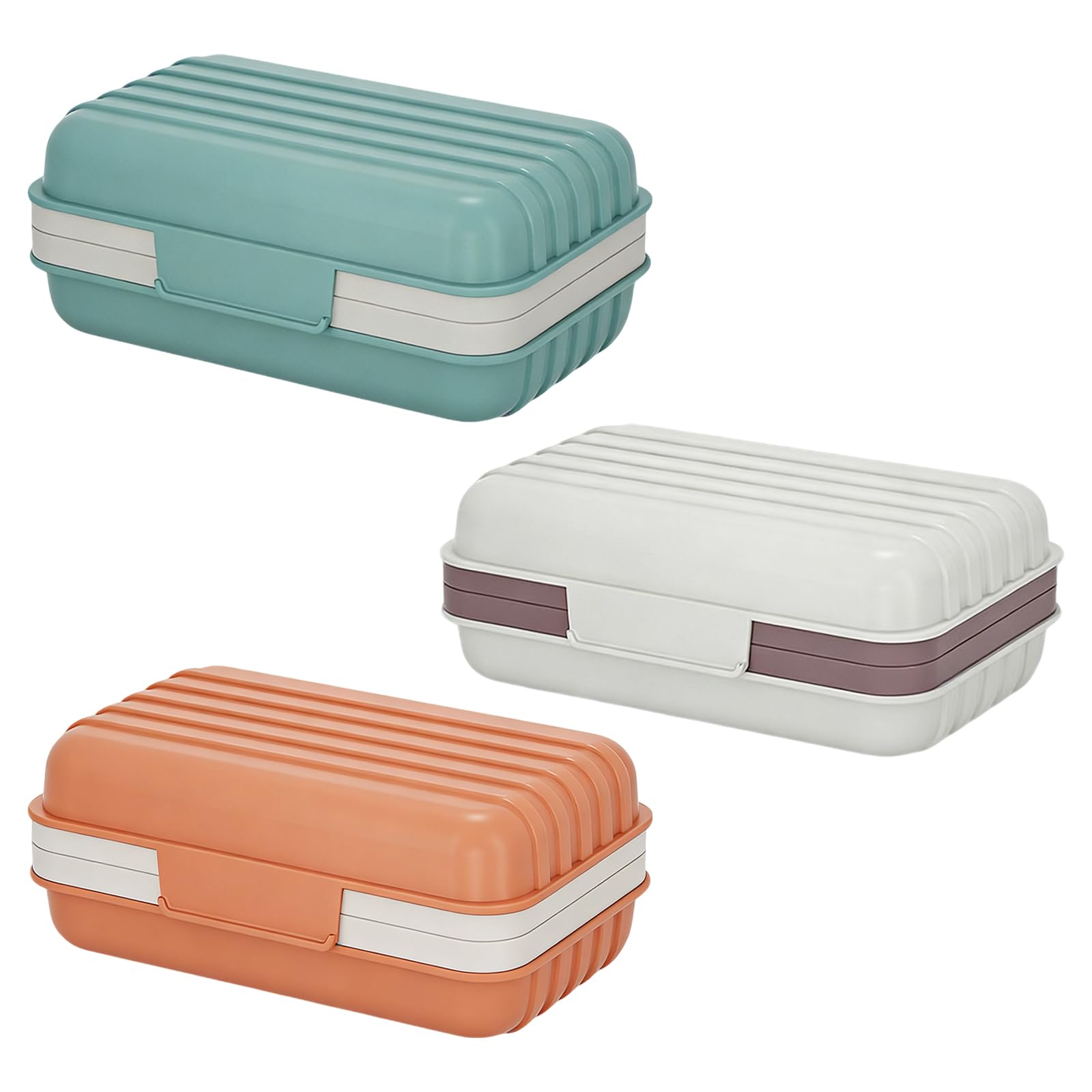 3PCS Soap Holder Dish for Shower, Travel Soap Case with Lid for Gym, Camping Essentials, Hiking, Travel Size Toiletries, Portable, Leakproof