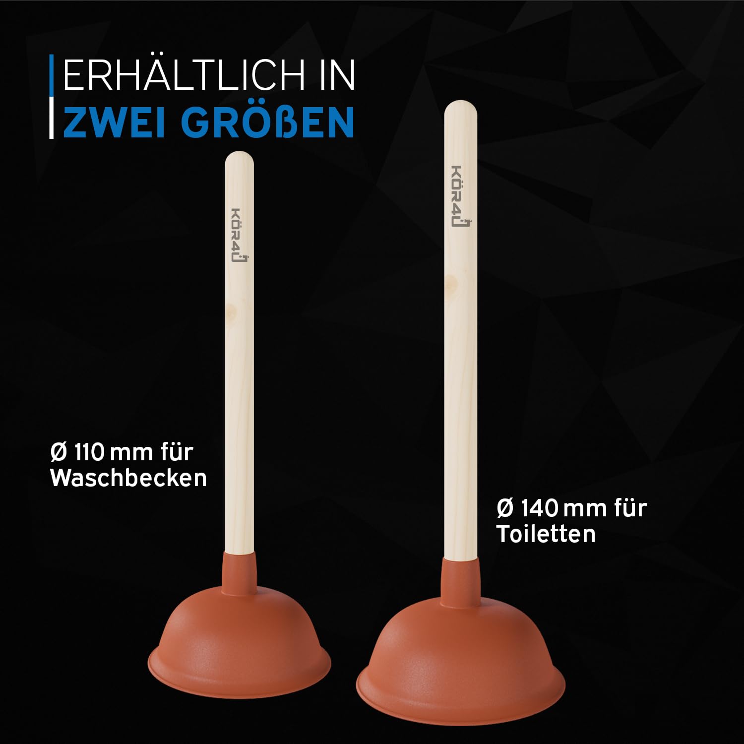 kör4u - Sturalavandini per Bagno, Cucina, Doccia e Toilette, di Alta qualità, Funzionale, Pratico, 140 mm, Ideale per la Toilette