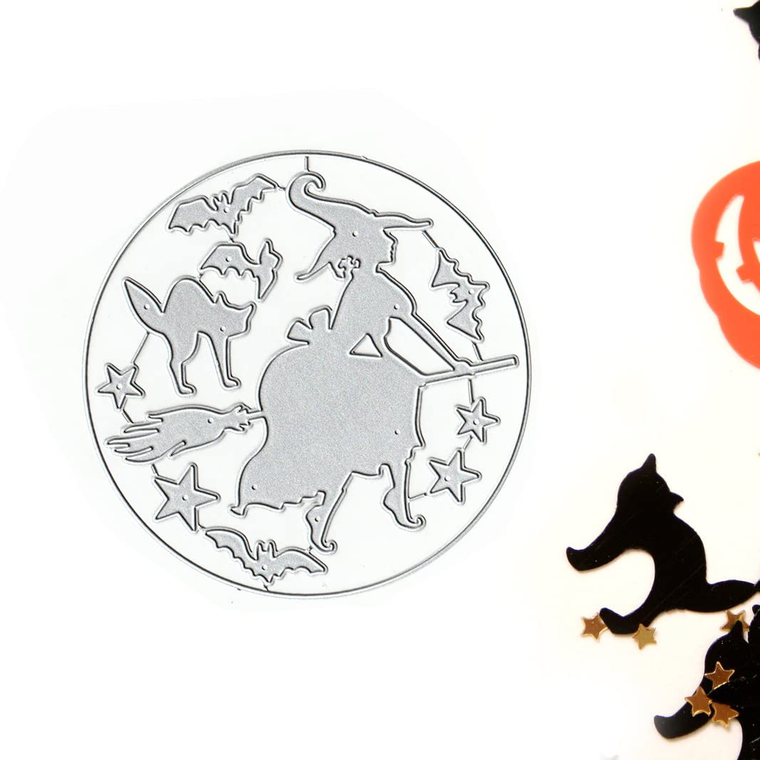 Fustelle in metallo per Halloween, strega fantasma, per realizzare biglietti, goffratura per scrapbooking, album fai da te e decorazioni