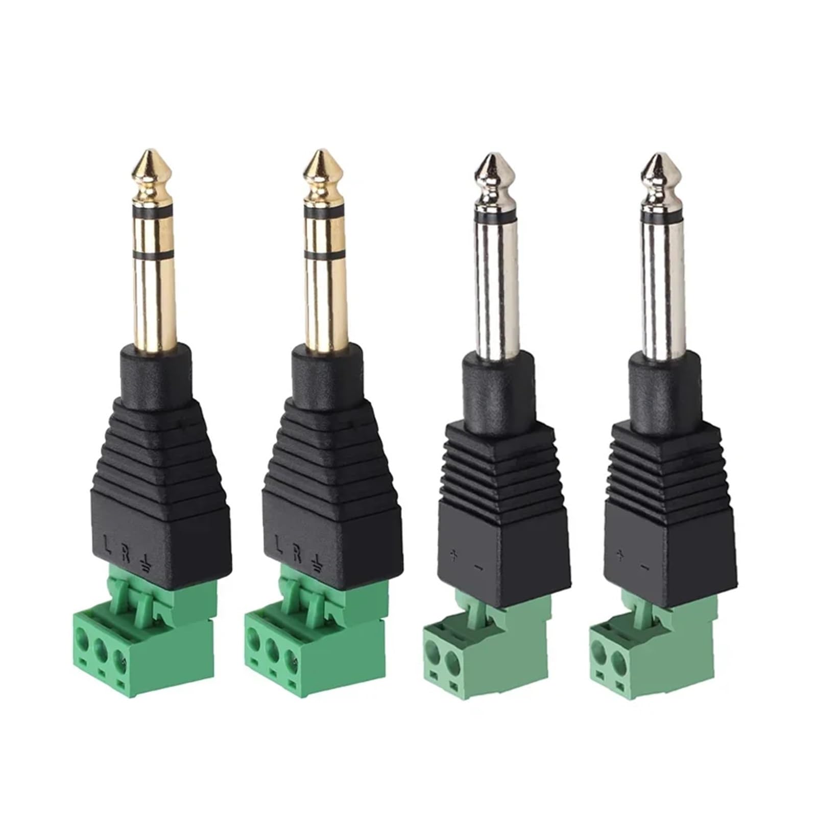 Prise Audio Jack 6,35 mm 2 Broches 3 Broches 1/4" 6,3 mm mâle connecteur Mono stéréo sans Soudure tête Audio vers Prise terminale(6.35MM Stereo,10pcs)