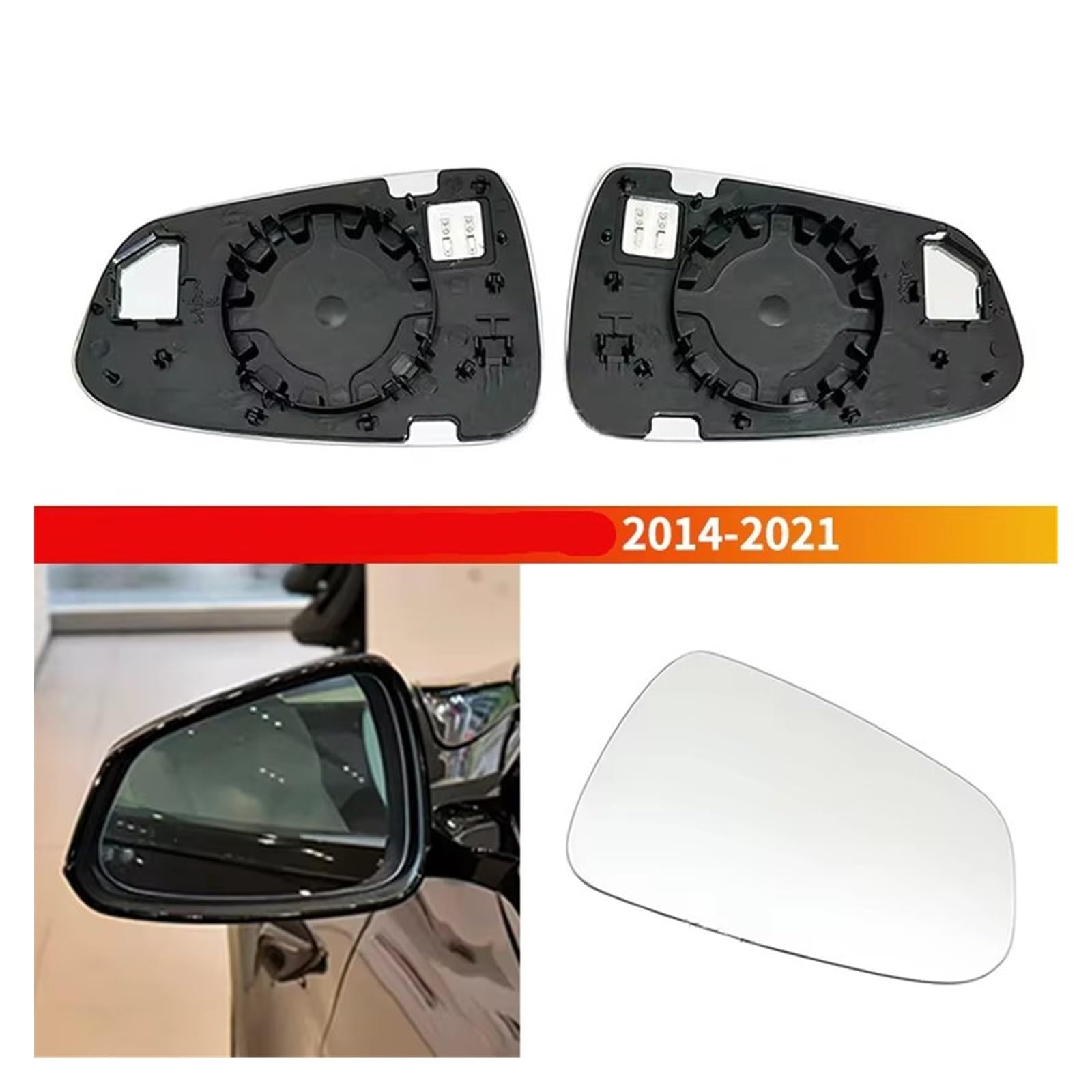 Retroviseur Extérieur Verre Pour Tesla Pour Modèle Pour S 2014-2021 Côté Gauche/droit Rétroviseur Chauffant Rétroviseur Chauffant Verre(A pair)