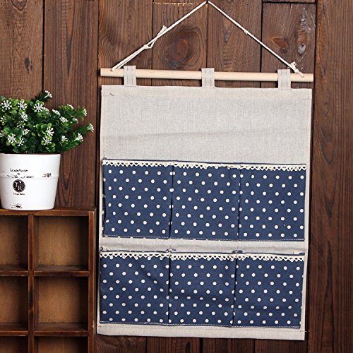 Generic M, 3 Multi Layer Fabric Door Hanging Bag Cotton Linen Storage