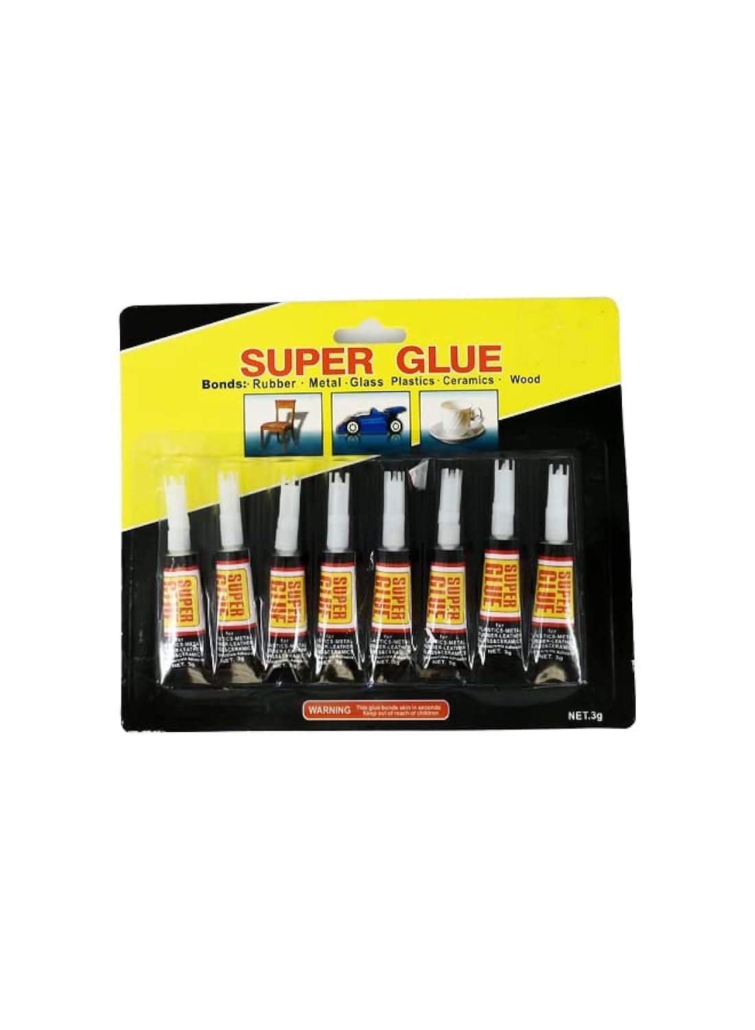 RAHALIFE Set of 8|Super Glue Control, Extra Fast And Strong Liquid, Clean And Precise Application,No Spill Mechanism Tube