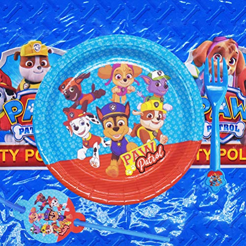 ZSWQ Paw Patrol feestartikelen, feestservies, papieren borden, servetten, bekers, rietjes, verjaardag decoratie set… - Image 7