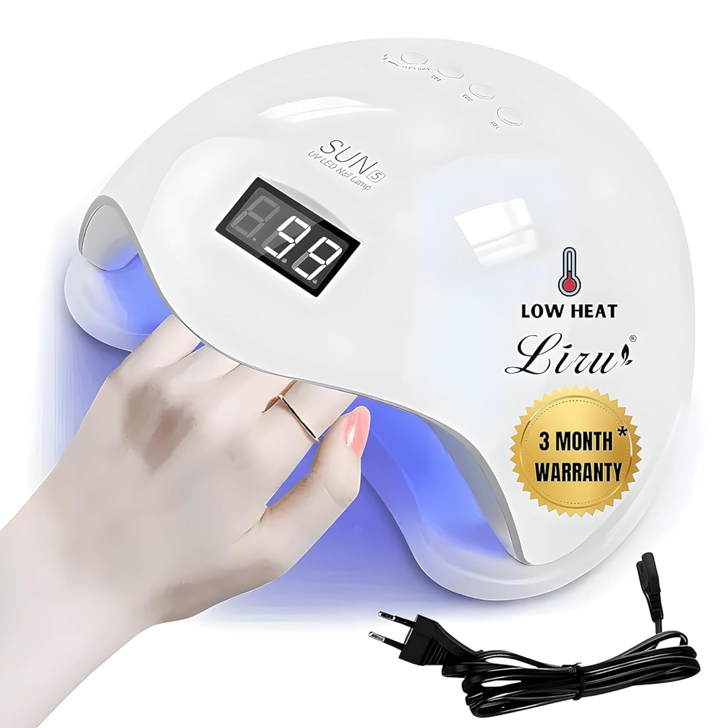 BOLT BEE Sun U V 3-in-1 Gel Nail Polish Uv Light Lamp, Nail Dryer Machine, And Nail Paint Dryer Machine - Professional Salon-quality Results At Home White Uv Lamp For Nails Art