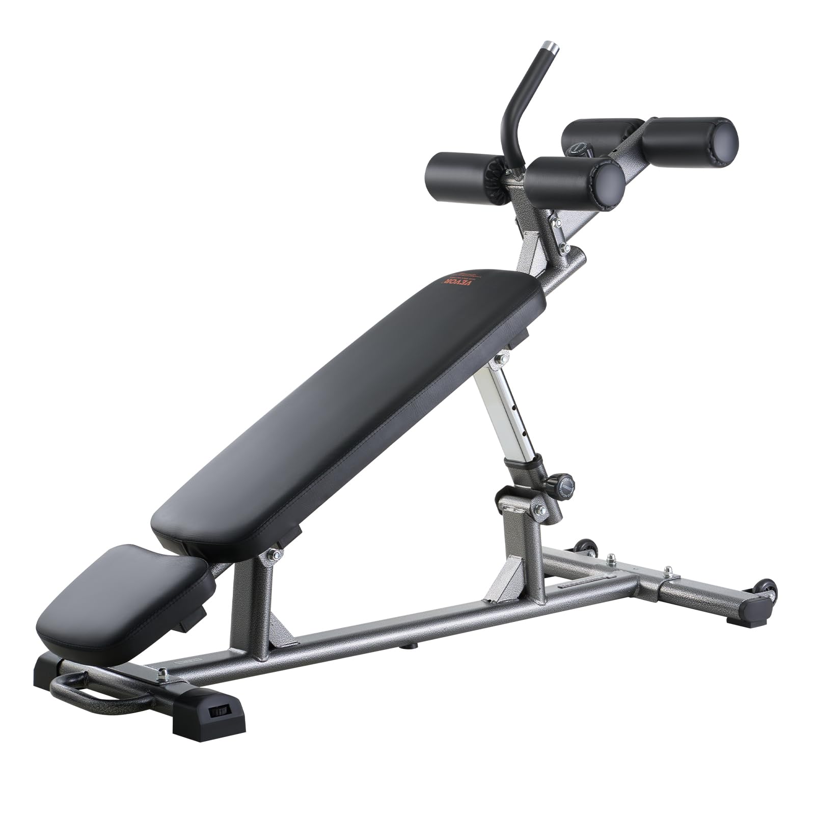 VEVOR Panca per addominali Decline con manico reverse crunch e regolazione dell'altezza regolabile, in acciaio resistente, capacità di 500/600/453,6 kg, per allenamenti in palestra a casa, allenamento
