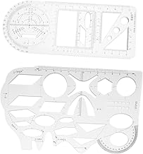 VILLCASE 2 Pçs Modelo De Desenho De Design De Interiores Réguas De Medição Régua De Centímetro Régua Multifuncional Régua De Plástico Geometrias Régua Suprimentos Ferramenta De Desenho