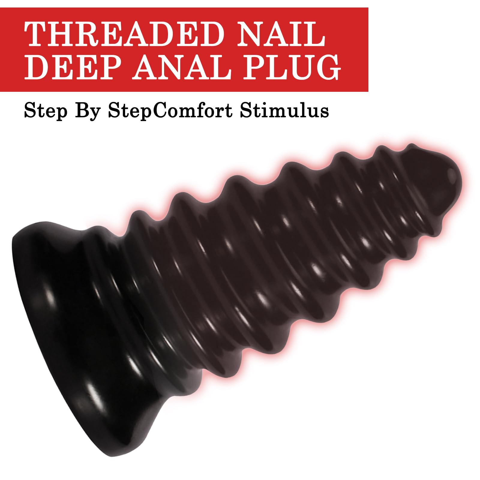 BDSMLOVE tapón anal grande, tapón anal con rosca gigante, consolador anal XXL, juguetes anales, fisting, juguete sexual, juguete sexual erótico a partir de 18 para parejas (Negro, XL)