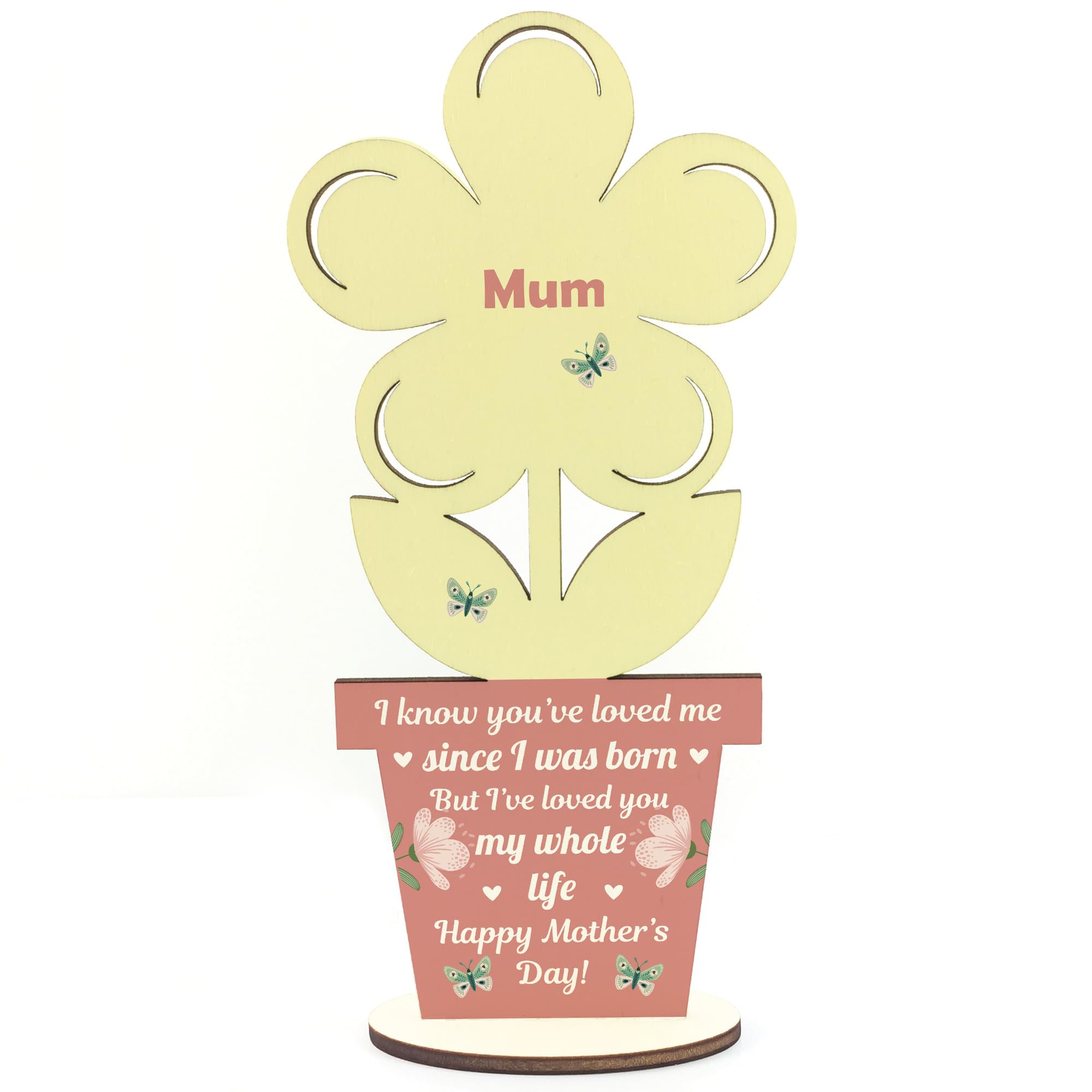 RED OCEAN Special From Daughter Son Loved You My Whole Life Wooden Flower Mum Gifts Thank You gifts