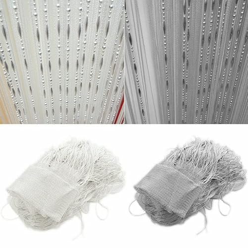 Dew Drop Chain Bead Curtain String Door Room Divider Fly Bug Screen Tassel String Line Door Curtains Window Room Divider Decorative Tulle Curtains For Room String Bead Curtain (Black) - Image 6