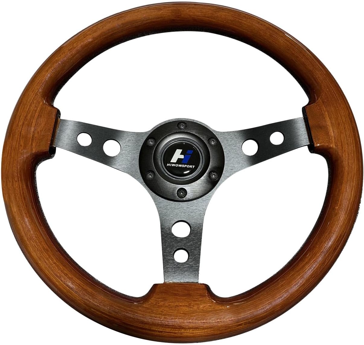 13inch Universal Classic Wood Grain Steering Wheel 6 Holes