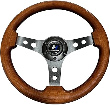 13inch Universal Classic Wood Grain Steering Wheel 6 Holes