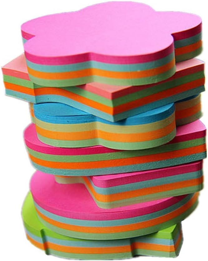 Funny live 6 Pads Creative Sticky Notes 3x3 Self-Stick Notes for Home, Office,100 Sheets/Pad, 'Butterflie', 'Clothe', 'Heart', 'Leaves', 'Apple', 'Strawberry', 'Bear', 'Plum Flower',etc. Shapes Random